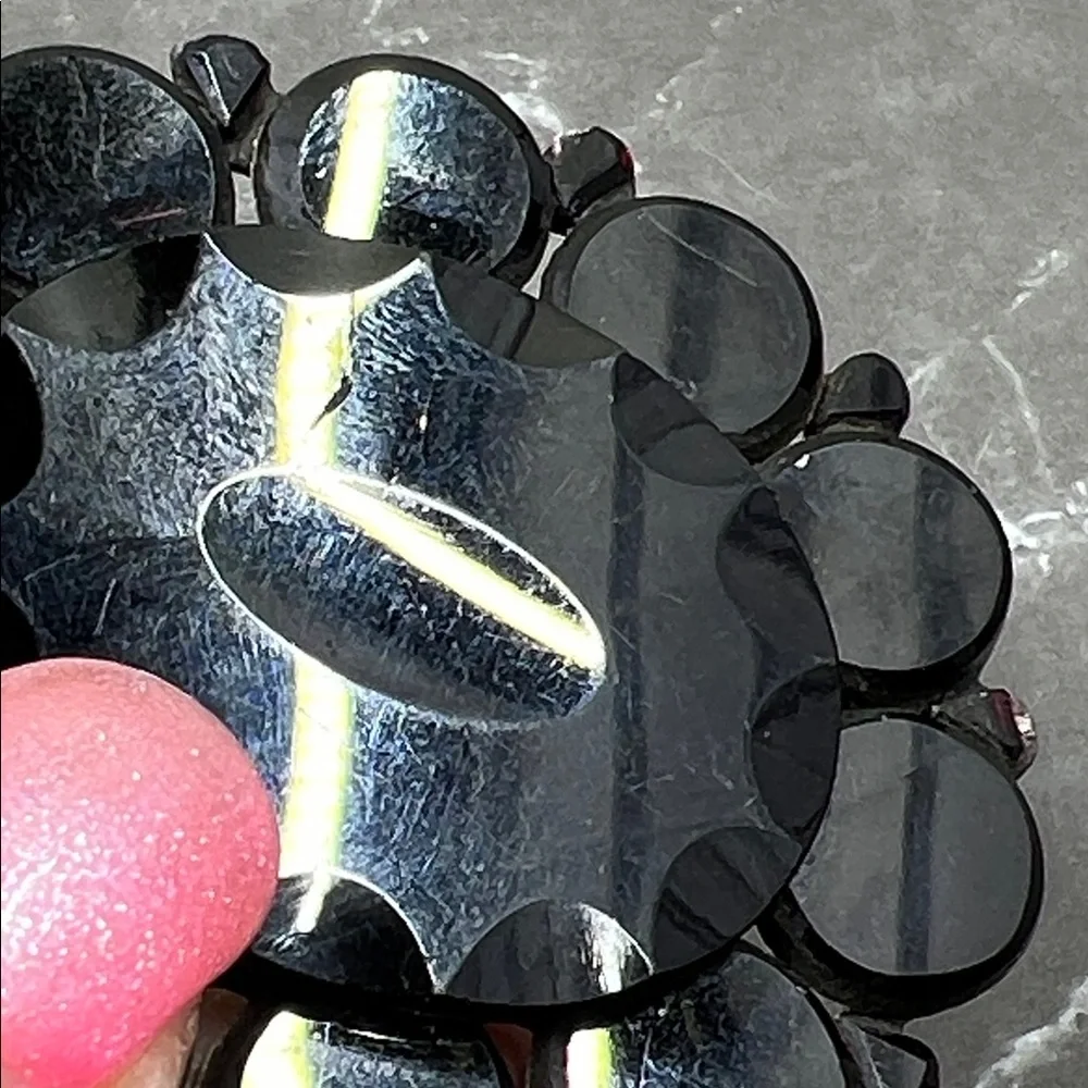 Rare Antique Victorian Black Enamel Mourning Brooch Pin - Picture 9 of 9